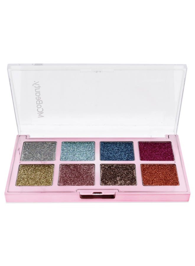 MCoBeauty Oh Sweetie Glitter Palette - Consists Of 8 Finely Pressed Glitter Shades - Ultra-Soft And Highly Blendable - Giving You A Long-Wearing, High-Impact Glam Effect - For A Unique Look - 1 Pc - Image 2