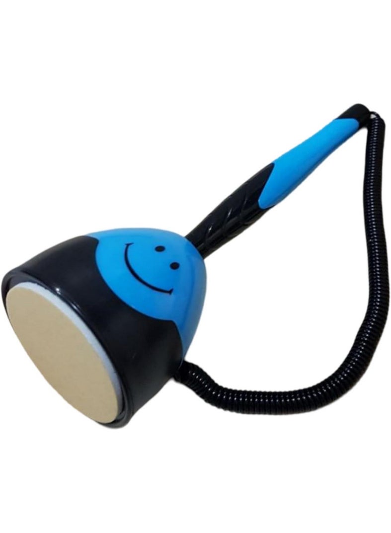 Ballpoint pen attached to a base with a flexible plastic strip extending over 1.50 meters. The base is fixed to the table surface with an adhesive strip attached to it. - Image 3