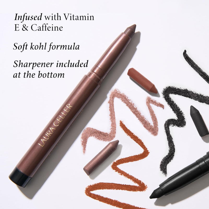 LAURA GELLER NEW YORK Kajal Longwear Kohl Eyeliner Pencil with Caffeine, Smooth & Blendable Makeup, Antique Bronze - Image 3