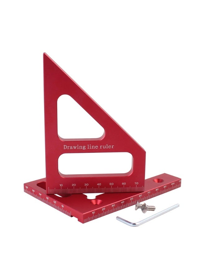 KISSUN 3D Multi-Angle Measuring Ruler,45/90 Degree Aluminum Alloy Woodworking Square Protractor,Drawing Line Ruler, Miter Triangle Ruler High Precision Layout Measuring Tool for Engineer Carpenter - Image 5
