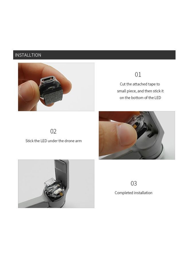 NIBEMINENT 2-Piece LED Light For DJI Mavic Series Drone And RC Car Multicolour - Image 5