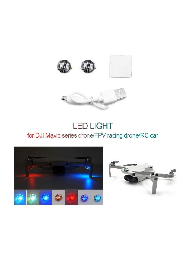 NIBEMINENT 2-Piece LED Light For DJI Mavic Series Drone And RC Car Multicolour - Image 4