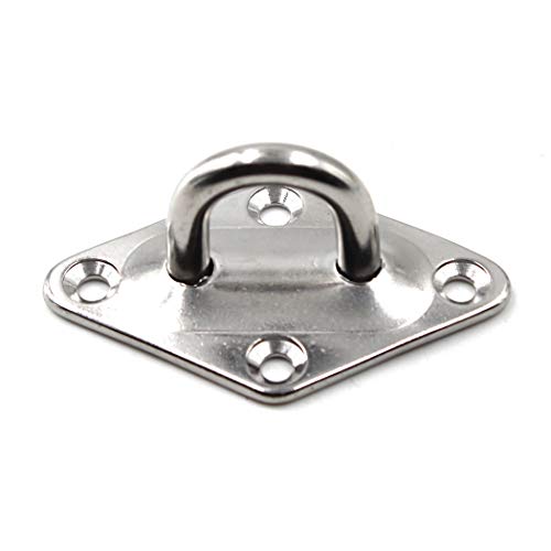 Flomore M10 Ceiling Hook Pad Eye Plate 304 Stainless Steel Wall Mount Hook Heavy Duty for Hanging (Pack of 2,Screws Included) - Image 4