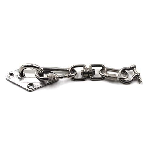 Flomore M10 Ceiling Hook Pad Eye Plate 304 Stainless Steel Wall Mount Hook Heavy Duty for Hanging (Pack of 2,Screws Included) - Image 5