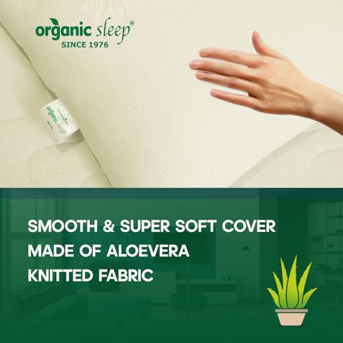ORGANIC SLEEP Shredded Latex Pillow,100% Natural Latex,Size 24x16x4 Inch,Pack of 1 with Aloevera Knitted Cover,Adjustable Height,Breathable & Supportive,Density 40 - Image 5