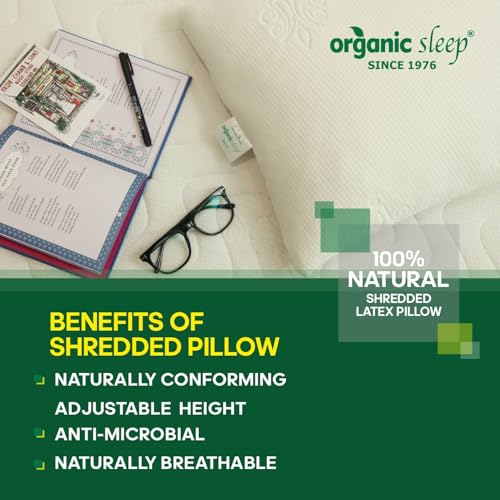 ORGANIC SLEEP Shredded Latex Pillow,100% Natural Latex,Size 24x16x4 Inch,Pack of 1 with Aloevera Knitted Cover,Adjustable Height,Breathable & Supportive,Density 40 - Image 4