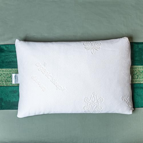 ORGANIC SLEEP Shredded Latex Pillow,100% Natural Latex,Size 24x16x4 Inch,Pack of 1 with Aloevera Knitted Cover,Adjustable Height,Breathable & Supportive,Density 40 - Image 1