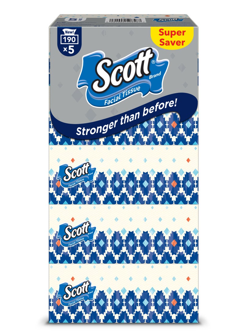 Scott Facial Tissue 190 Sheet 2 Ply Pack of 5 