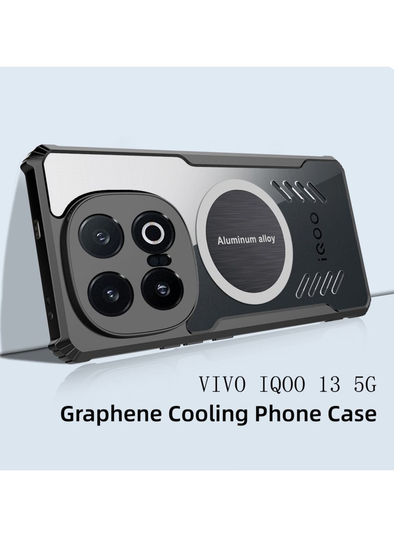 【1+1 Sets】 For vivo iQOO 13 5G Case  Screen Protector Magnetic Suction Car Phone Cover with Cooling and Anti Drop Function Tempered Glass Screen Protector - Image 3