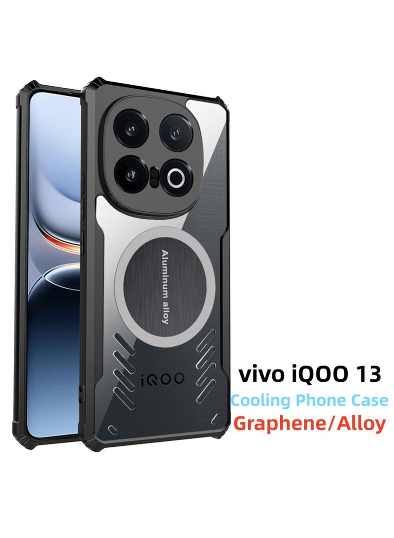 【1+1 Sets】 For vivo iQOO 13 5G Case  Screen Protector Magnetic Suction Car Phone Cover with Cooling and Anti Drop Function Tempered Glass Screen Protector - Image 2