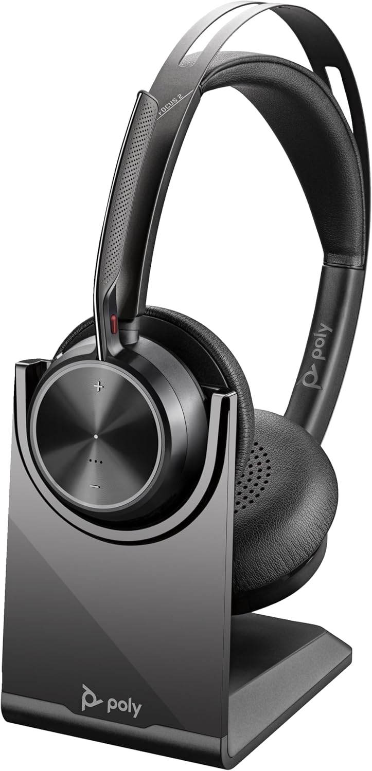 Poly HP Poly Voyager Focus 2 USBCC Headset  USBCA Adapter  Google Assistant Siri  Stereo  USB Type C  WiredWireless  Bluetooth  2986 ft  OverTheHead  Binaural  Supraaural  4 Cable - Image 2