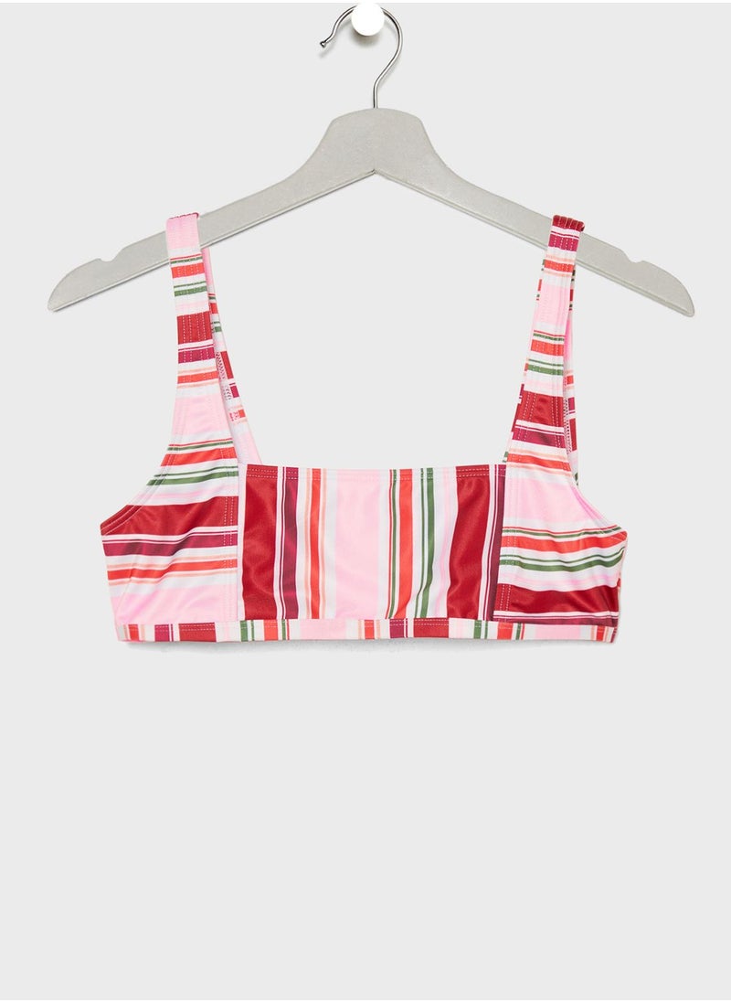 SOUTH BEACH - Square Neck Striped Bikini Set - Image 1