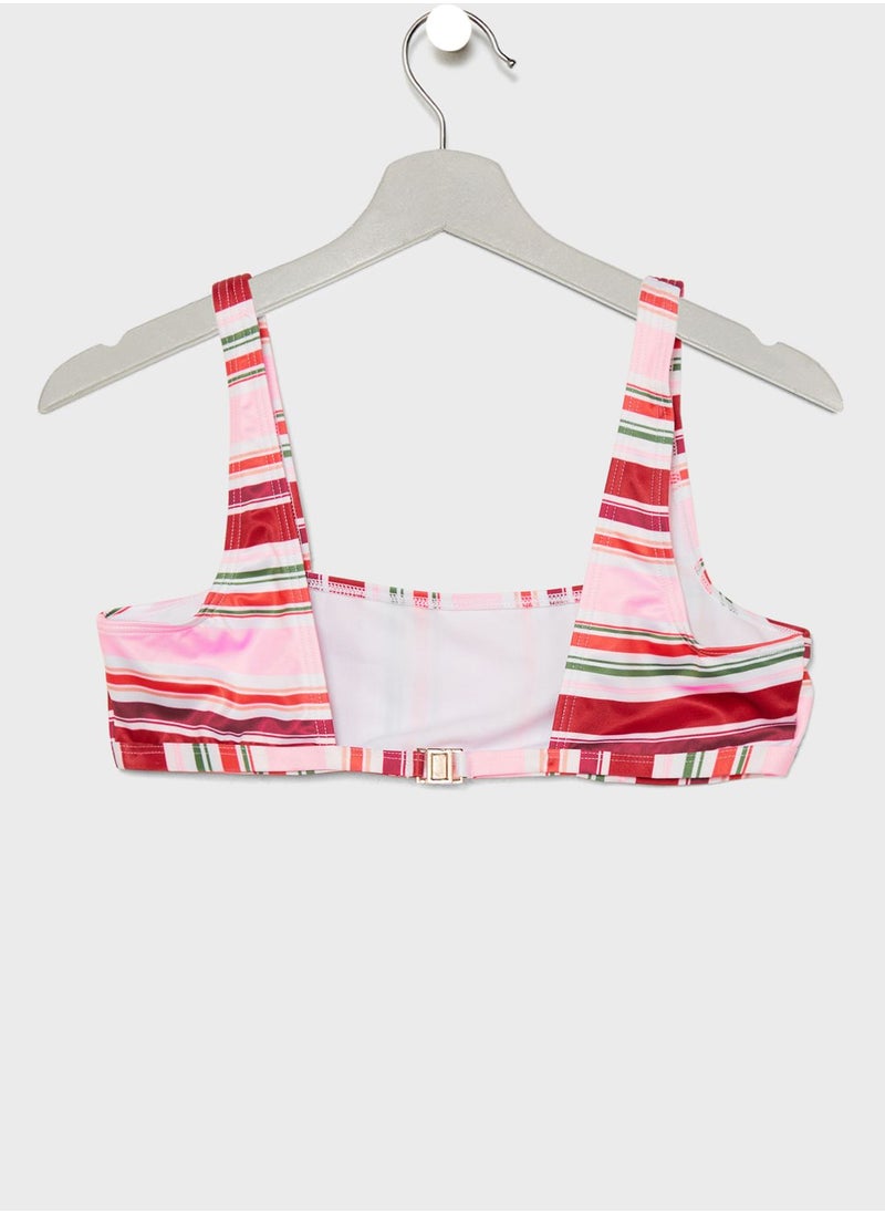 SOUTH BEACH - Square Neck Striped Bikini Set - Image 1