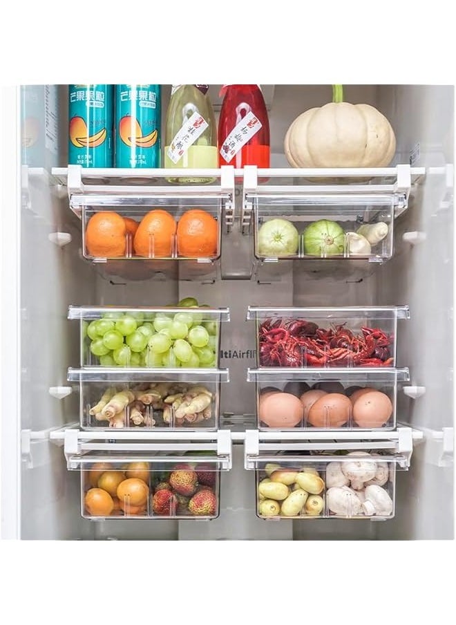 TRASSLE Mini Refrigerator Drawers Storage Box, Fridge Drawer Organizer with Adjustable Storage Compartment Size, Pull Out Refrigerator Drawer Organizer Bins  - Image 2