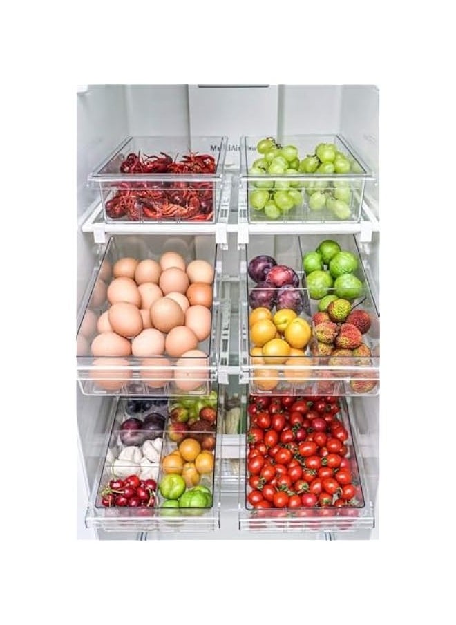 TRASSLE Mini Refrigerator Drawers Storage Box, Fridge Drawer Organizer with Adjustable Storage Compartment Size, Pull Out Refrigerator Drawer Organizer Bins  - Image 4