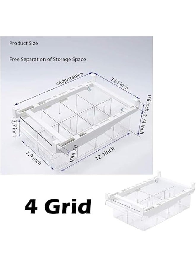 TRASSLE Mini Refrigerator Drawers Storage Box, Fridge Drawer Organizer with Adjustable Storage Compartment Size, Pull Out Refrigerator Drawer Organizer Bins  - Image 3