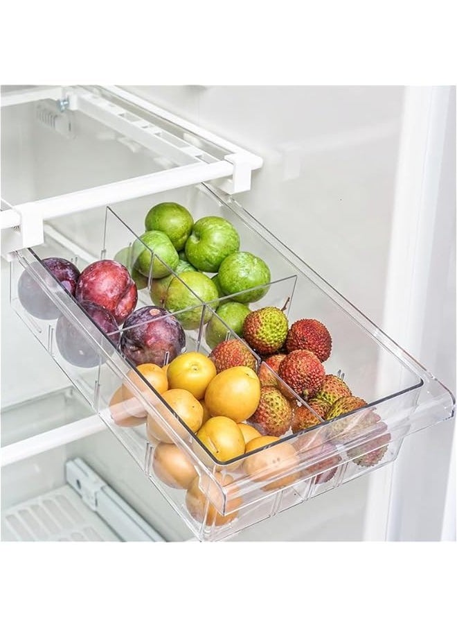 TRASSLE Mini Refrigerator Drawers Storage Box, Fridge Drawer Organizer with Adjustable Storage Compartment Size, Pull Out Refrigerator Drawer Organizer Bins  - Image 5