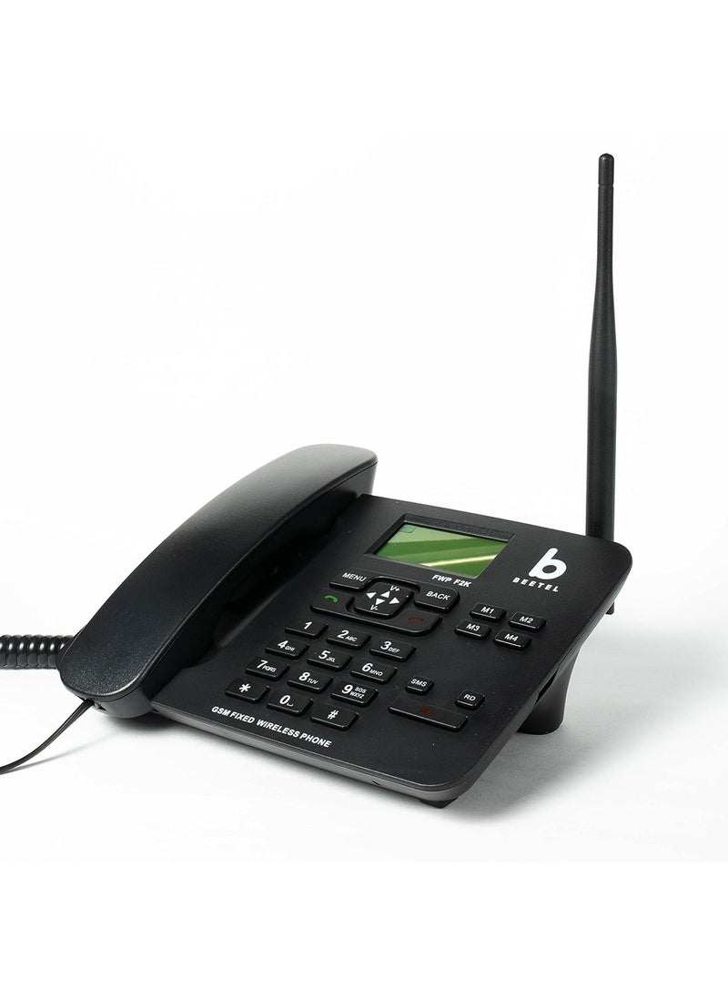 Beetel - Beetel F2K GSM Fixed Wireless Phone, LCD Display, Supports Quad Band, Dual Sim, Hotline with Keypad Lock, Alarm, Calculator, Calendar, Low Battery Alert, Two-Way Speaker, 4 Direct Memory Keys (Black) - Image 1