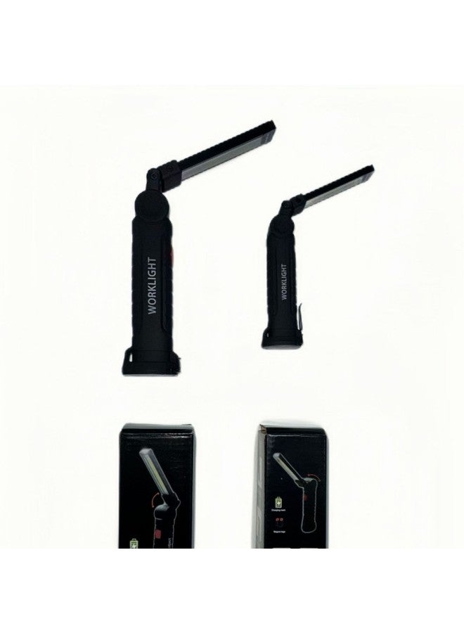 Loquat Car Repair Light COB Strong Light Folding Plastic Work Light With Magnet Flashlight Rechargeable Outdoor Light-Power:3w Large Model (1200 Mah) - Image 5