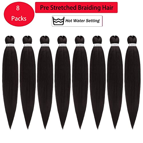 ROSDINA Prestretched Braiding Hair 24 Inch 8 Packs Dark Brown Long Braiding Hair For Twist or Box Braids Yaki Texture Hot Water Setting Synthetic Braiding Hair Extensions 24 Inch 28P - Image 5