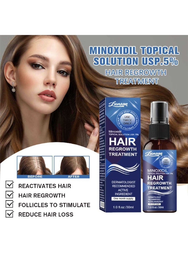 LUNOON Minoxidil Hair Regrowth Treatment - 5% Minoxidil for Men and Women Hair Growth - for Men to Regrow Fuller, Thicker Hair u0026 Beard - Minoxidil for Women Hair Growth- Improves Appearance of Thinning Hair - Image 2