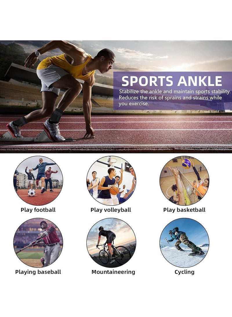 MJZ 1 Pair Ankle Braces, Adjustable Compression Ankle Support Brace for Men & Women, for Achilles Tendon Support & Plantar Fasciitis, Ankle Protector For Running Sports Football and Basketball, Stabilize Ankle Brace Eases Pain Swelling Ankle Joint uncomfortable & Sprained Ankle - Image 4
