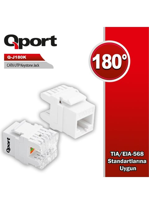Q-J180K Cat6 Utp 180 Degree Keystone Jack