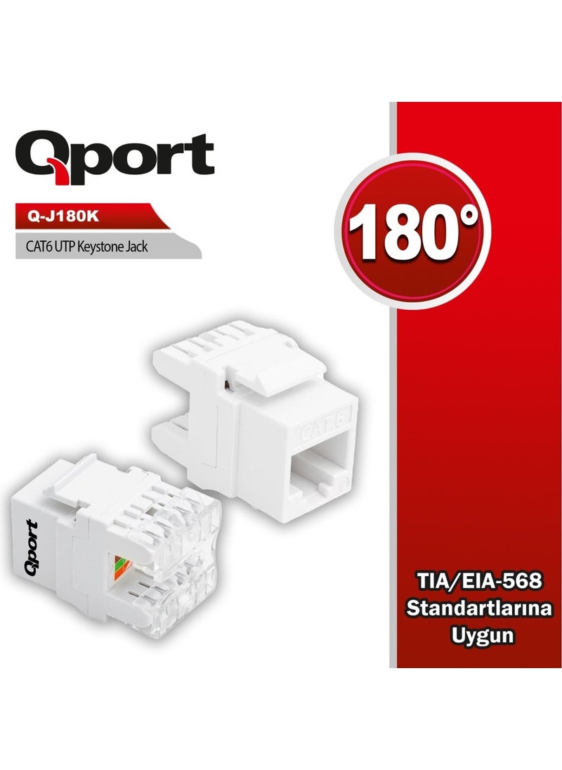 Qport - Q-J180K Cat6 Utp 180 Degree Keystone Jack - Image 1