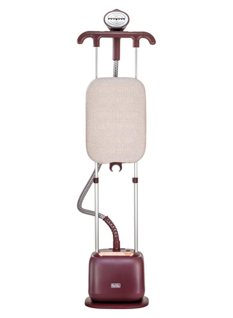 BLACK+DECKER Double Pole Garment Steamer, 10 Steam Settings, Horizontal & Vertical Ironing Board, 35g/min Steam Rate, Anti-Kink Tube, Auto Shut-Off, 2 L 2400 W GSTD2450-B5 Peach - Image 1
