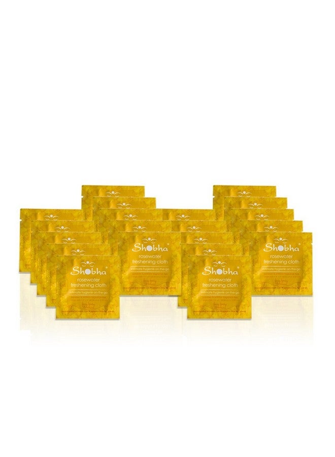 Rosewater Freshening Cloths Cleansing Face & Body Wipes Intimate Hygiene Wipes Ideal Before & After Hair Removal Suitable For Sensitive Facial Skin & Bikini Area 20 Count