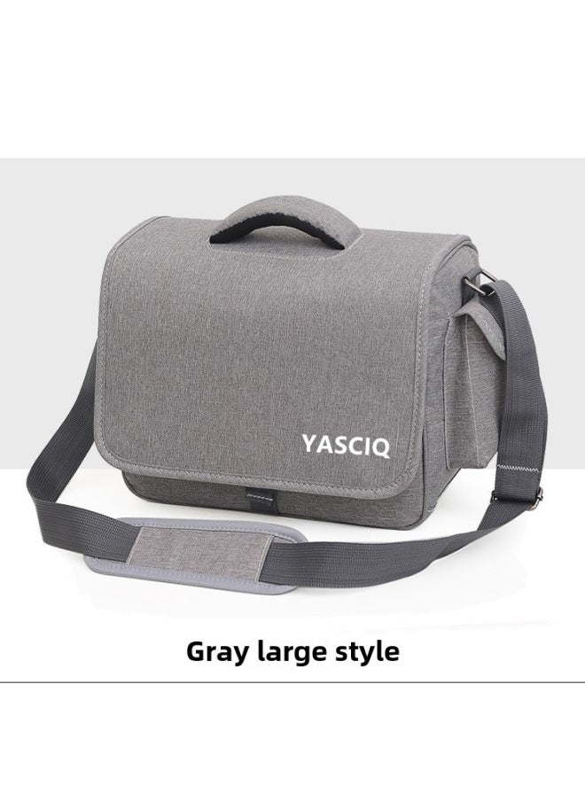 Generic DSLR Camera Bag Double Shoulder Camera Bag Portable Suitable For Canon For sony Professional Multifunctional Micro Single Portable Backpack-Color:light Gray Large  - Image 1