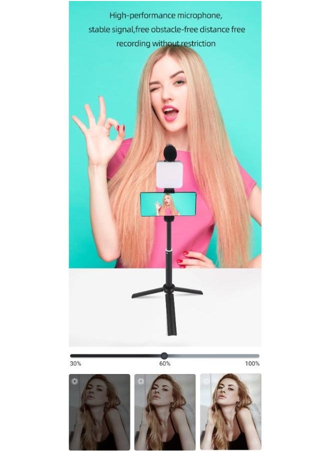 PLOKAMA - Video Recording Kit for Video Shooting and YouTube Video Recording for Any Mobile Phone or Digital Camera with LED Light, Microphone and Phone Holder-Model PK 772 - Image 1
