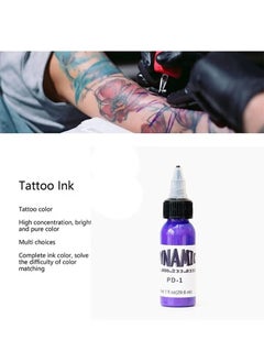Dynamic Tattoo Ink Set, 7 bottle Tattoo Ink 29.6ml/Bottle for 3D Makeup Beauty Skin Body Art, Tattoo Ink Pigment Set for Professionals and Beginners (Baby blue, grass green, black, white, golden yellow, purple, bright red)  - Image 5