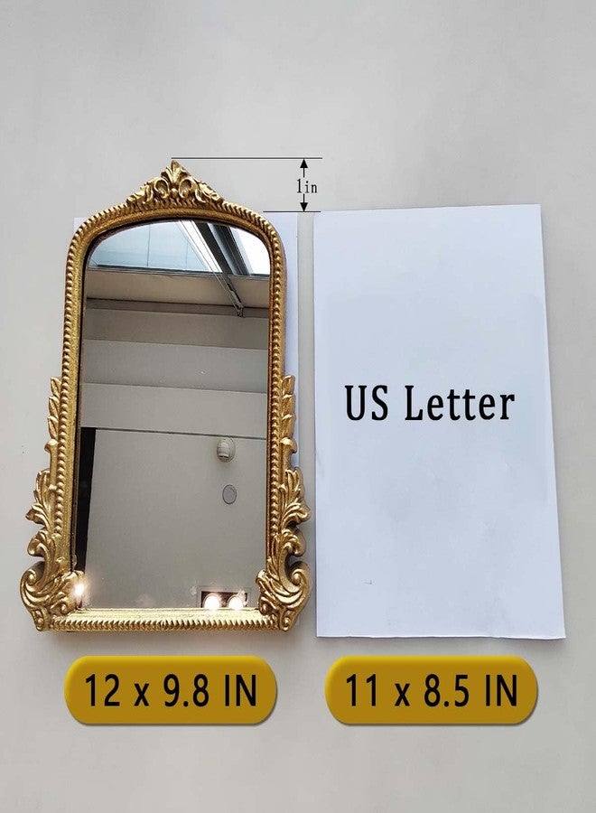 Willannals Vintage Makeup Mirror, Vanity Desk Mirror Antique Traditional Tabletop Mirror, Standing, Hang or Wall Mounted, Adjustable Dress-up Mirror, Gold Decor Mirror for Living Room,Bedroom (gold, 12*9.8 in) - Image 2