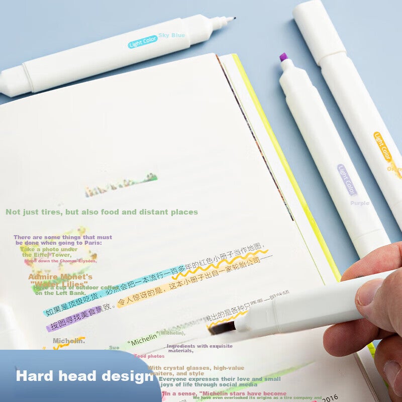 M & G Stationery 6-Color Dual-Tip Highlighters ، أقلام تمييز ملفتة للنظر ، أقلام مجلة الفلورسنت مجموعة علامات مائية ، 6 قطع / صندوق AHMT7305 Exam Essential - Image 4