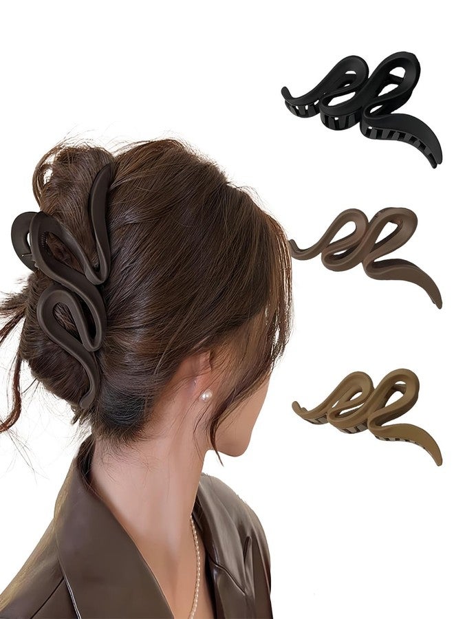 Vorset 2 Pcs Large Snake Hair Claw Clips for Women & Girls | Non-Slip Matte Finish Clutcher for Thick Hair | Strong Grip Bun Holder | Stylish Multicolor Hair Accessories for Daily Use - Image 1