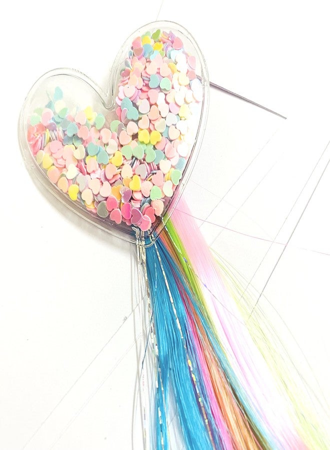 A'SHOP Multi-Color Heart Mermaid Hair Braid Clip for Young & Little Girls - Image 1