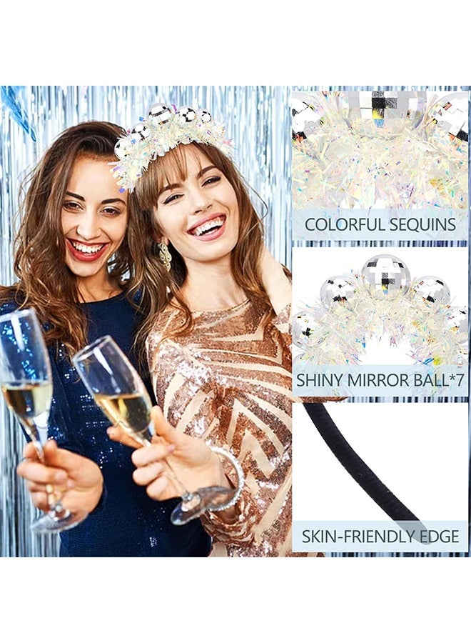 Lemon Disco Party Decorations, Disco Ball Headband Birthday Headband, Silver Groovy,  Women Dancing Queen - Image 4