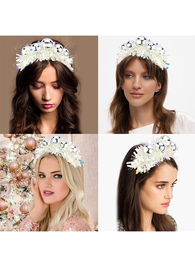 Lemon Disco Party Decorations, Disco Ball Headband Birthday Headband, Silver Groovy,  Women Dancing Queen - Image 5