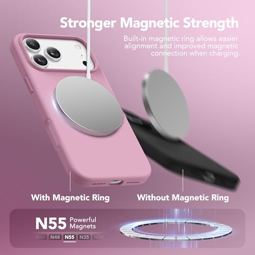 GONEZ Magnetic for iPhone 17 Pro Max Case, [Compatible with MagSafe] Anti-Scratch Microfiber Lining & Screen Protector, Silicone Camera Control, Shockproof Slim Phone Cover 6.9 inch, Blackcurrant - Image 2
