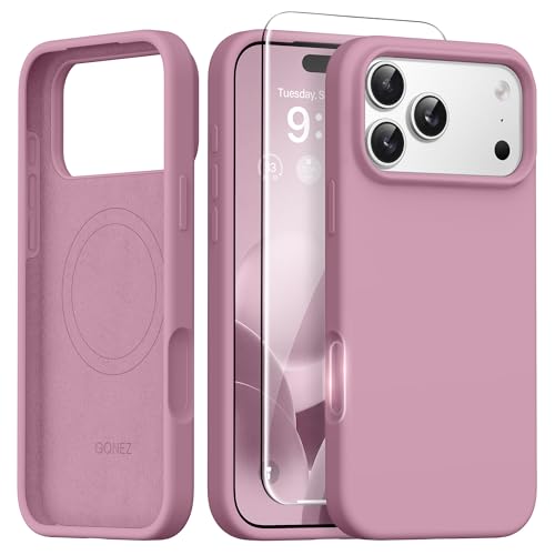 GONEZ Magnetic for iPhone 17 Pro Max Case, [Compatible with MagSafe] Anti-Scratch Microfiber Lining & Screen Protector, Silicone Camera Control, Shockproof Slim Phone Cover 6.9 inch, Blackcurrant - Image 1