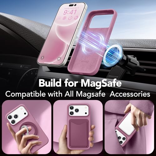 GONEZ Magnetic for iPhone 17 Pro Max Case, [Compatible with MagSafe] Anti-Scratch Microfiber Lining & Screen Protector, Silicone Camera Control, Shockproof Slim Phone Cover 6.9 inch, Blackcurrant - Image 3