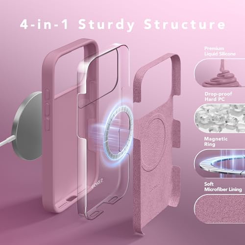 GONEZ Magnetic for iPhone 17 Pro Max Case, [Compatible with MagSafe] Anti-Scratch Microfiber Lining & Screen Protector, Silicone Camera Control, Shockproof Slim Phone Cover 6.9 inch, Blackcurrant - Image 5