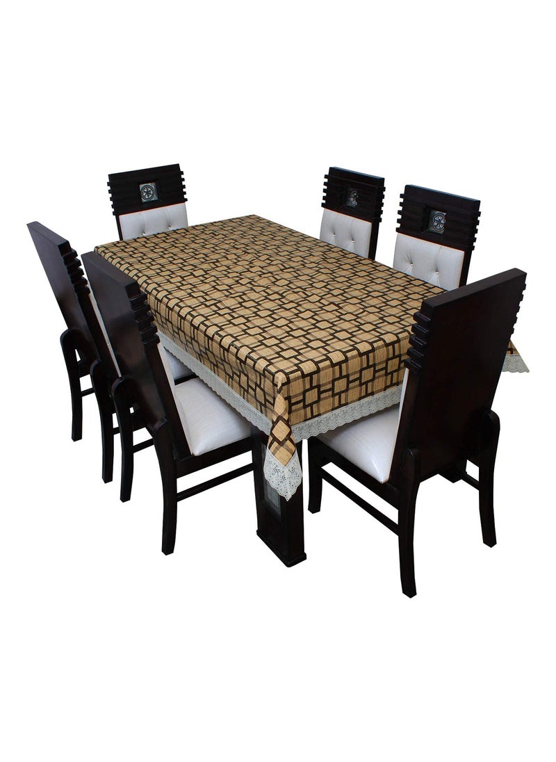 craft city CRAFT CITY Yellow Color Check Print Dining Table Cover for 2/4/6 Seater Table Cloth/Water and dust with Oil-Proof PVC Rectangular Shape (54x78 inch)  - Image 1