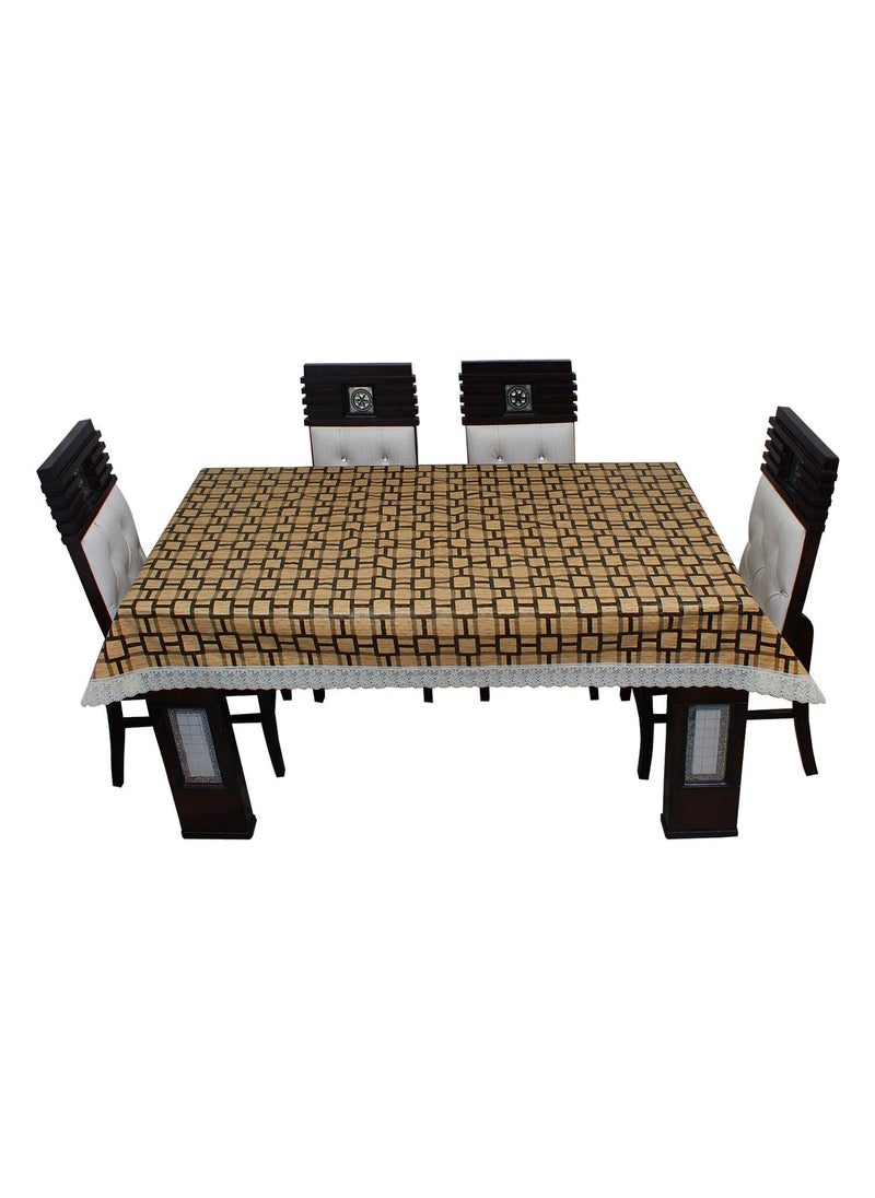 craft city CRAFT CITY Yellow Color Check Print Dining Table Cover for 2/4/6 Seater Table Cloth/Water and dust with Oil-Proof PVC Rectangular Shape (54x78 inch)  - Image 3
