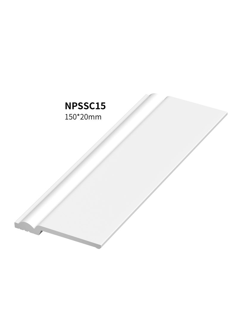 عالم نسيل - نعلات من مادة البوليسترين PS Skirting Board - مقاس 15*2*240 سم - كرتون - Image 1