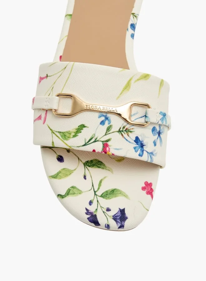 Flora Bella By Shoexpress Womens Floral Print Slip-On Sandals