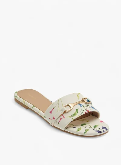 Flora Bella By Shoexpress Womens Floral Print Slip-On Sandals