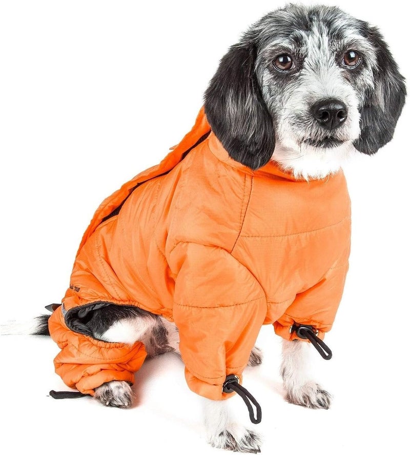 PuTwo DOGHELIOS ThunderCrackle FullBody Bodied WadedPlush Adjustable and 3M Reflective Pet Dog Jacket Coat w Blackshark Technology Large Sporty Orange - Image 2