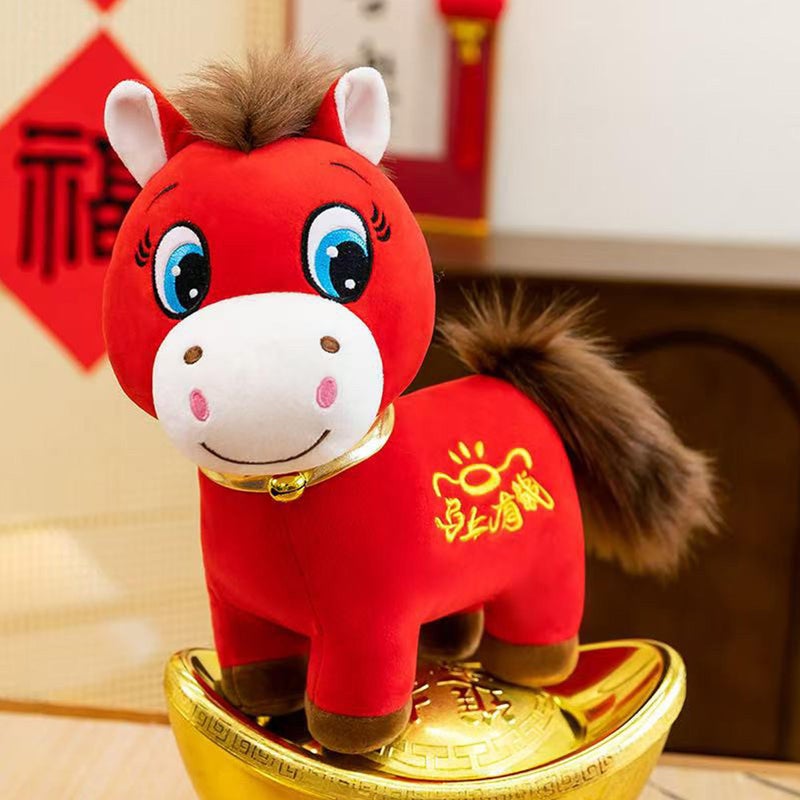 LOTADILO 2026 Chinese New Year Plush Decoration Year of The Horse Hanging Ornaments Mascot Plush for Spring Festival Lunar New Year Zodiac Souvenir Party Gift Home Office Car Window DÃ©cor (Thumbs-Up Horse) - Image 1